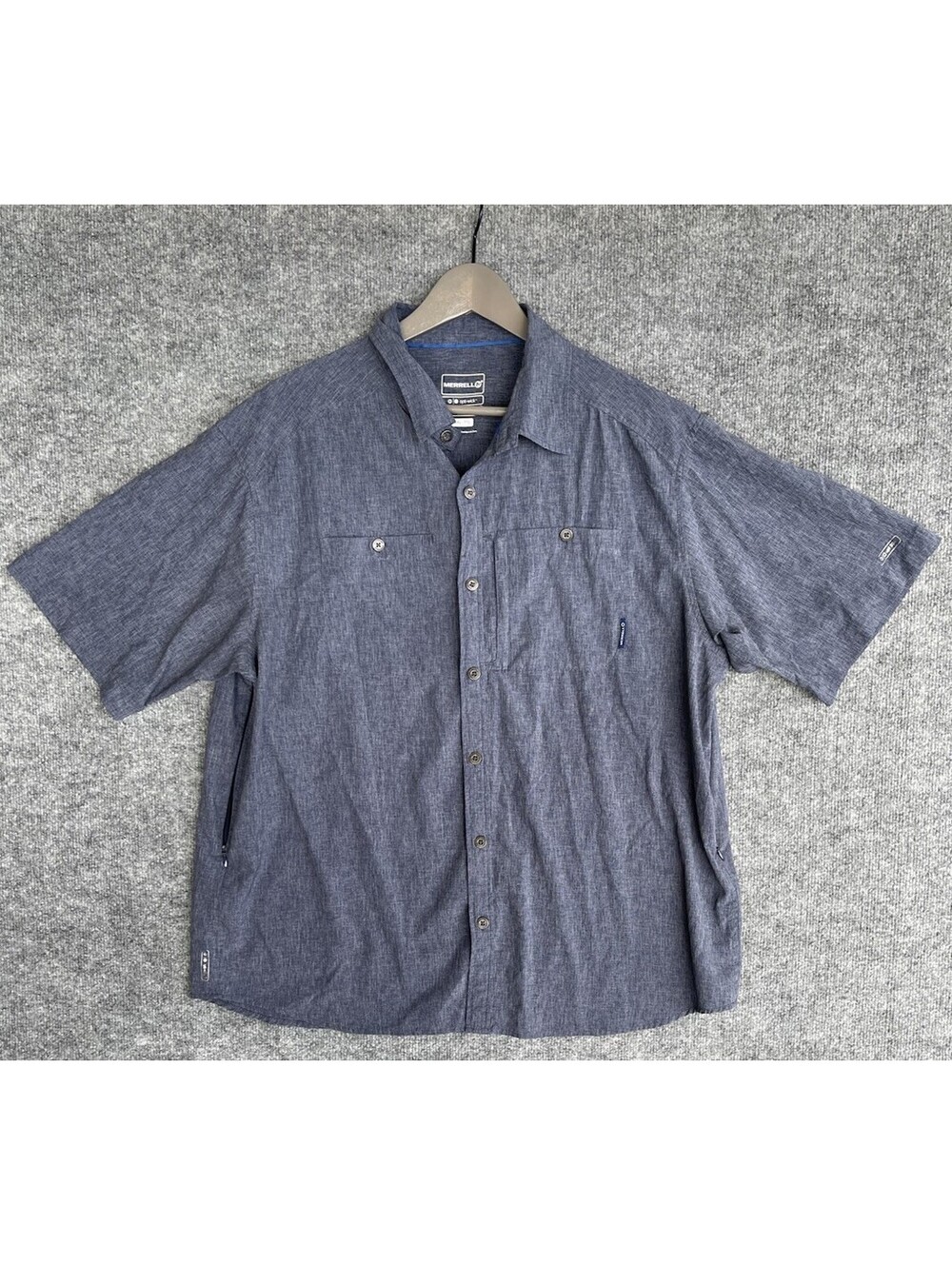 Merrell Men’s XXL Blue Opti-Wick UPF 30+ Short Sleeve Outdoor Hiking Shirt